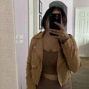 Boohoo Faux Suede Biker Jacket